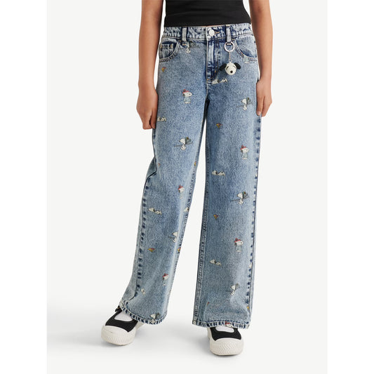 Snoopy Girls Wide Leg Jeans